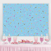 Blau gefärbte Süßigkeiten Stückchen einfacher Happy Birthday Hintergrund